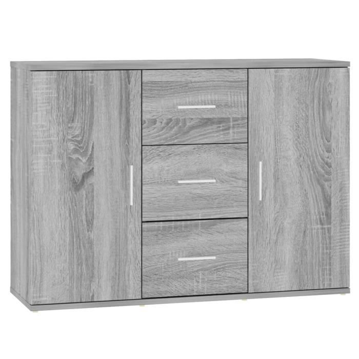 VidaXL Buffet Sonoma Grey 91x29.5x65 Cm Engineered Wood 823348
