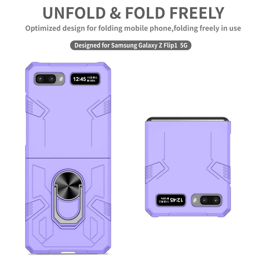 Anti-Drop Finger Ring Folding Coque Case for Samsung Galaxy Z Flip 3 5 2 Flip5 Flip2 Flip4 Flip 4 Flip3 5G Hard Cover Fundas