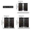 Set Of 2 Black Curtains Door Pattern Printed Suitable Bedroom Kitchen Dining Room Living Study Office Curtain For Sitting Made Polyester