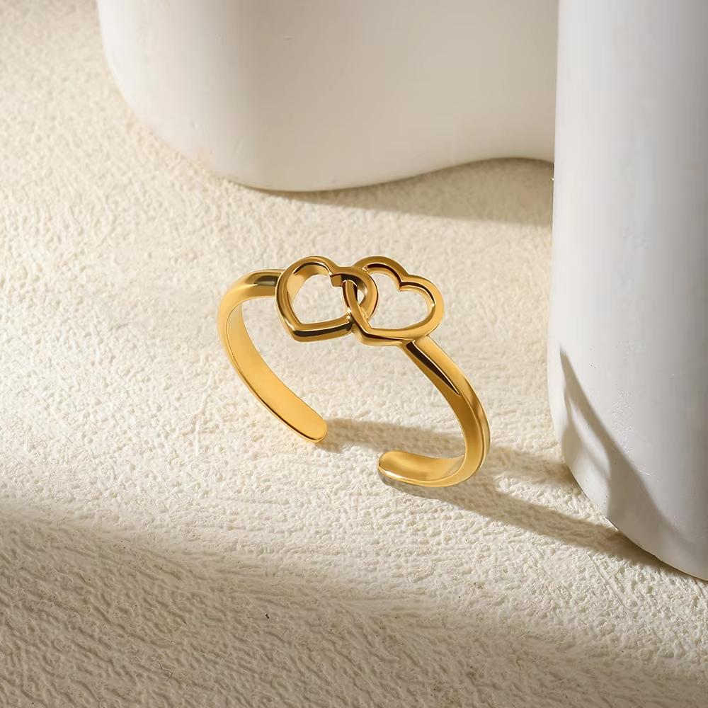 Stainless Steel Multi-Layer Hollow Ring For Women Men Gold Color Broad Surface Finger Jewelry Anillos Couple Wedding Flower Gift