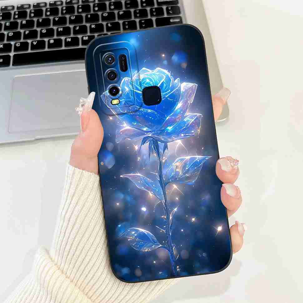 For vivo Y50 2020 1935 6.53" Case Cherry Girl Soft Silicone Cover Cartoon Rabbit For Vivo y50 VIVO Y50 V1965A Phone Cases Bumper