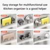 Stainless Steel Sink Tray Drainer Rack Kitchen Sink Sponge Holders Self Adhesive Hook Storage Holder Kitchen Wire Rag Organizer