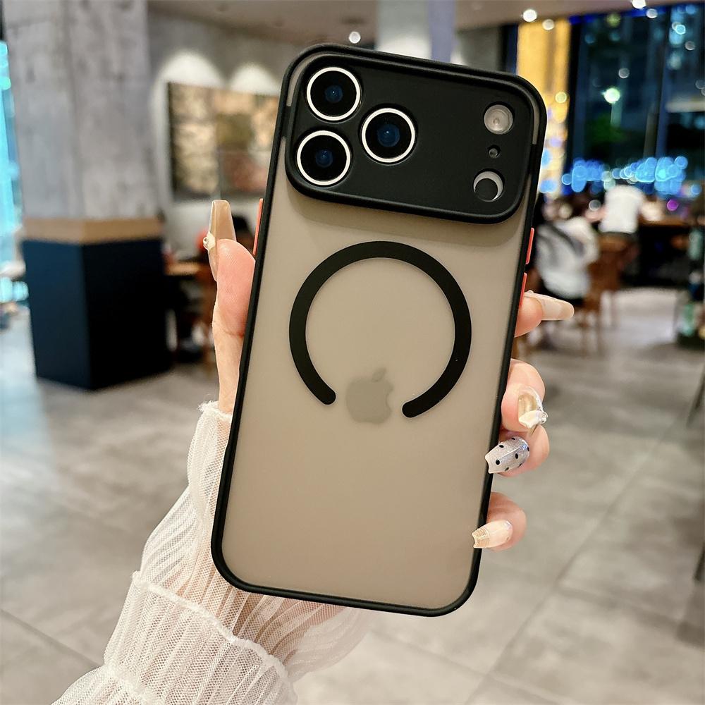 

Matte Translucent Magnetic Phone Case for 17 Air 16 15 14 Plus 13 12 11 Pro Max Shockproof for Magsafe Wilreless Charge Cover iPhone17 Pro