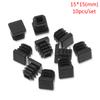 10pc Black Plastic Steel Square Pipe Plug Furniture Accessory Leg Plug Anti Slip Feet Protector Pad Plastic Square Tube Cap Plug