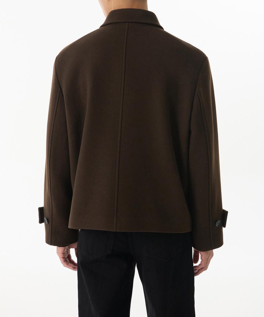 Musinsa Standard Wool Blend Oversized Short Balmacaan Coat [Baroque Brown]