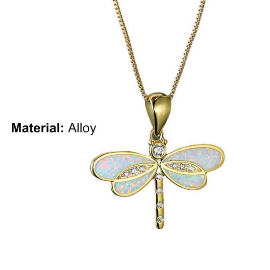 Dragonfly Necklace Wear-resistant Anti-rust Alloy Exquisite Dragonfly Animal Necklace for Women