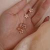 Flower Zirconia Earrings Light Luxury Niche High-end Two-wear Design 100% Match Casual Elegant Classic Daily Accessories