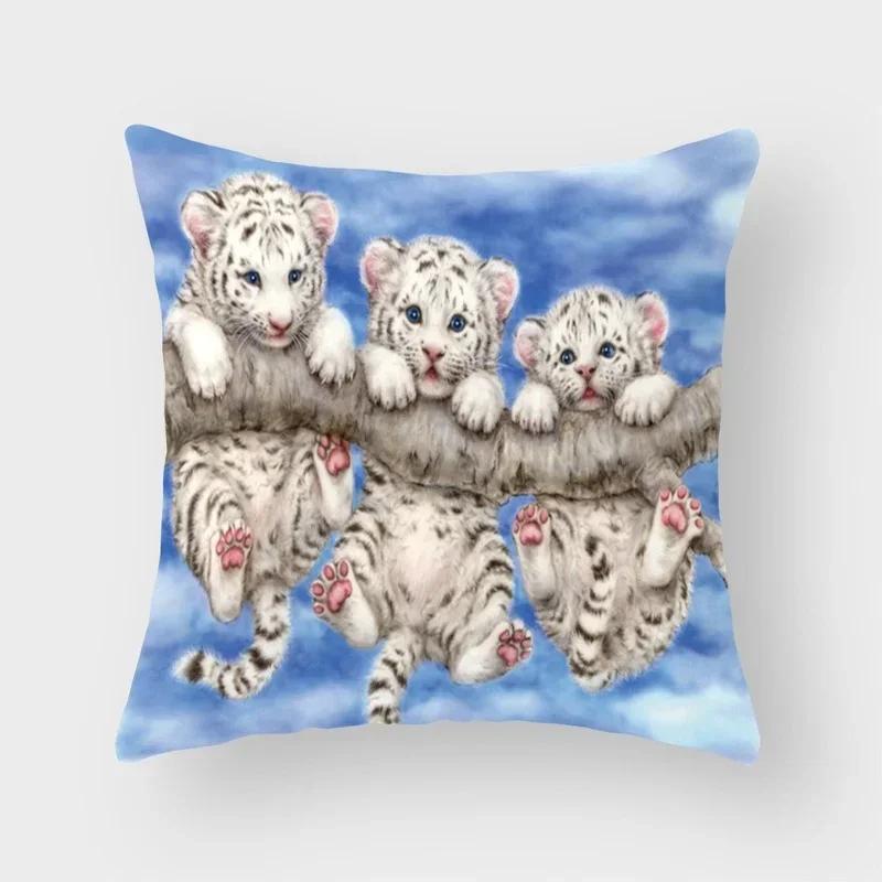 Lovely Cartoon Animal Cushion Decorative Pillowcase Printing Pillow Cover Sofa Home Living Room 45X45Cm