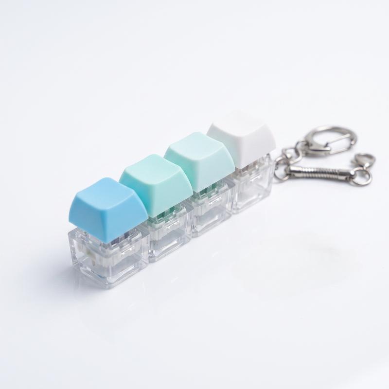 4-Button Keycaps Keyboard Fidget Keychain Stress Relief Fidget Clicker Toy Decompression Toy Bag Pendant