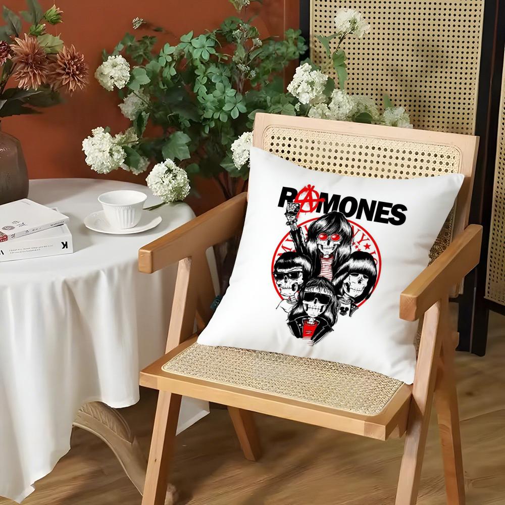 Rock RRamones Cushion Cover Silky Short Plush Invisible Zipper Dustproof Sofa Pillow Case for Home Decor