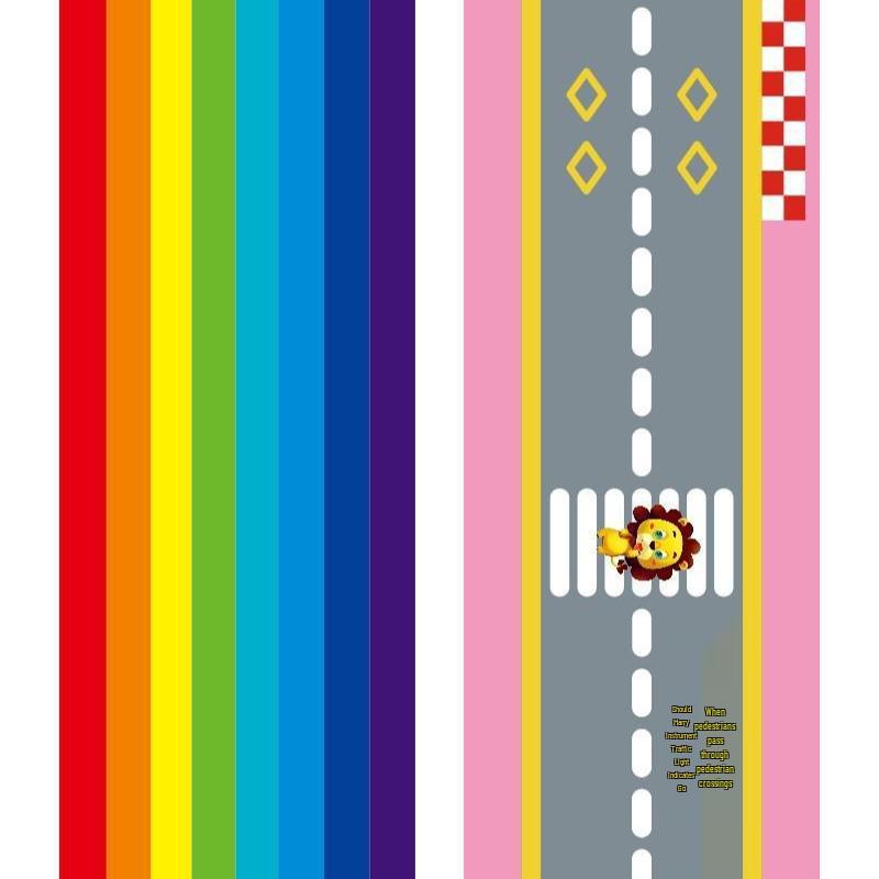 Rainbow Runway Floor Sticker: Removable, Self-Adhesive Decoration for Kids' Rooms, Malls, and Schools