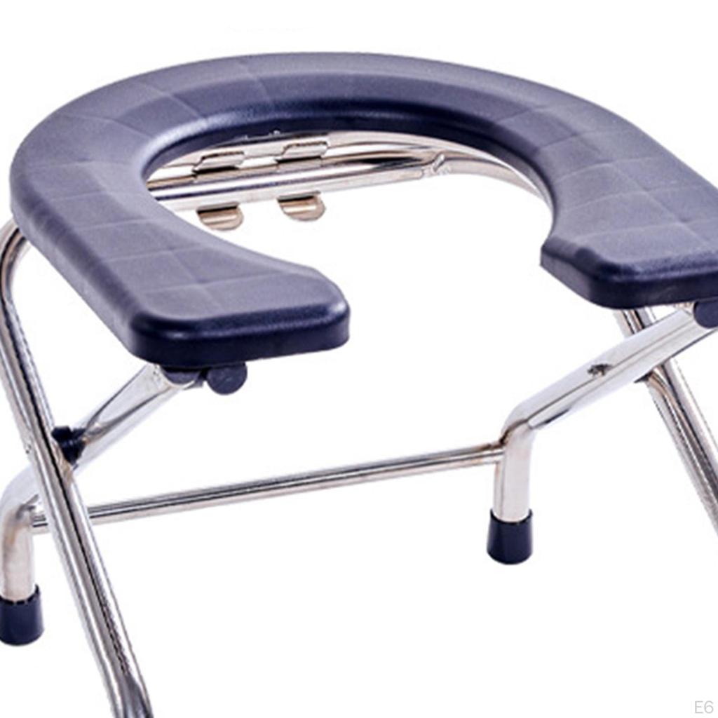 Elderly Squat Toilet Seat Stool Commodes Chair, Washable Frosted Board, Portable Folding