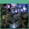 Led Light Wood House Adorable Christmas Tree Hanging Ornaments For Holiday Decor