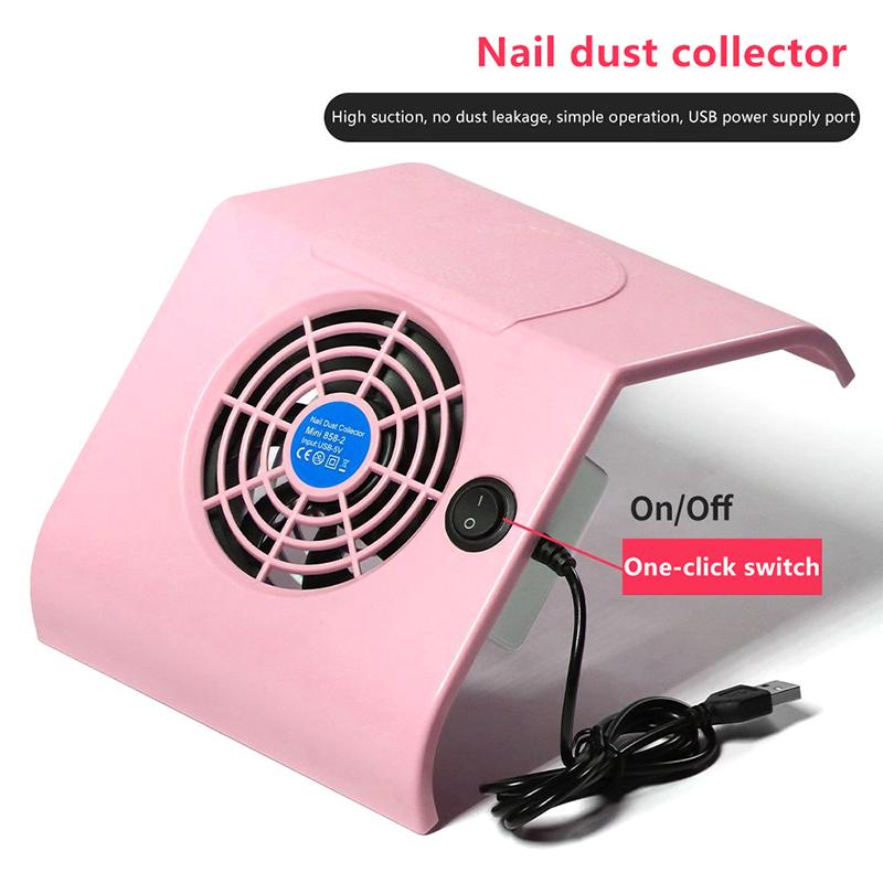 Mini Usb Nail Dust Collector Portable Nail Dust Extractor Nail Vacuum Cleaner Fan Filter Nail Art Manicure Tool Strong Power