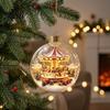 Lighted Christmas Ornaments Glowing Ball Ornaments, Light-Up with Mini Holiday Scene, Acrylic Clear Unique Souvenirs Tree Hanging Decor Warm LED Light