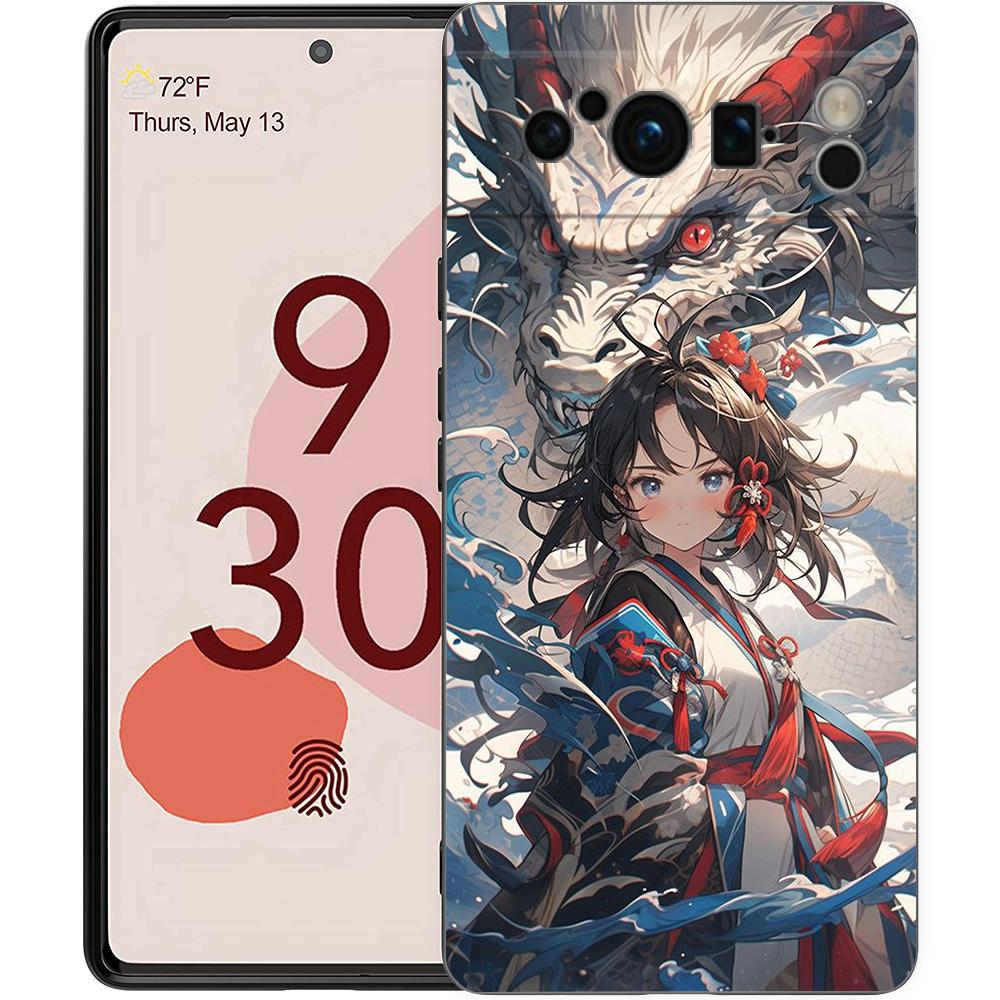 

Genshin impact dragon Genshin Zhongli Phone Case For Google Pixel 8 7 6 Pro 8A 6A 7A 5G Soft Silicone Shockproof TPU Black Cover Pixel 6A