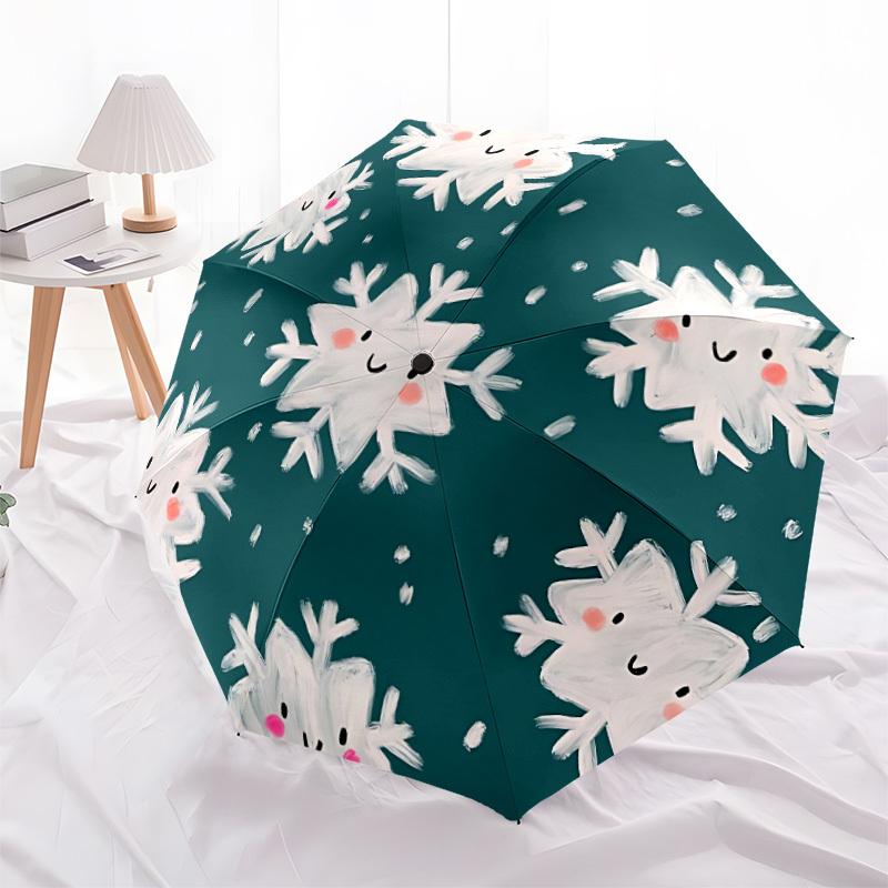 1pc Snowflakes Automatic Folding Umbrella - 8-Rib Automatic Open/Close, Large Canopy Birthday Festival Gift Yy251217167