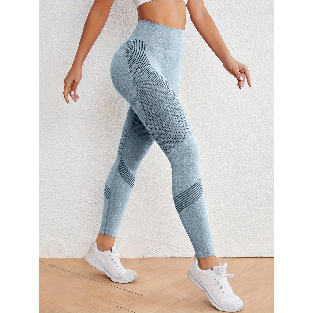 2 Adet Düz Renk Fitness Yoga Spor Taytı, Yüksek Esneklikli Karın Kontrolü Yoga Taytı, Kadın Spor Giyim