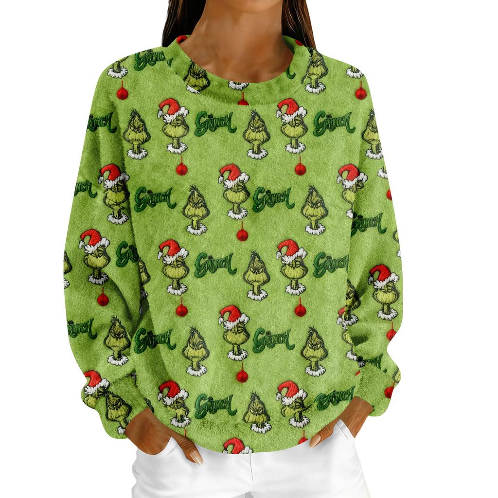 Women's Fleece Hoodie Long-Sleeve Round  Neck Casual Comfortable Loose-Fit Lightweight Women's Hoodie