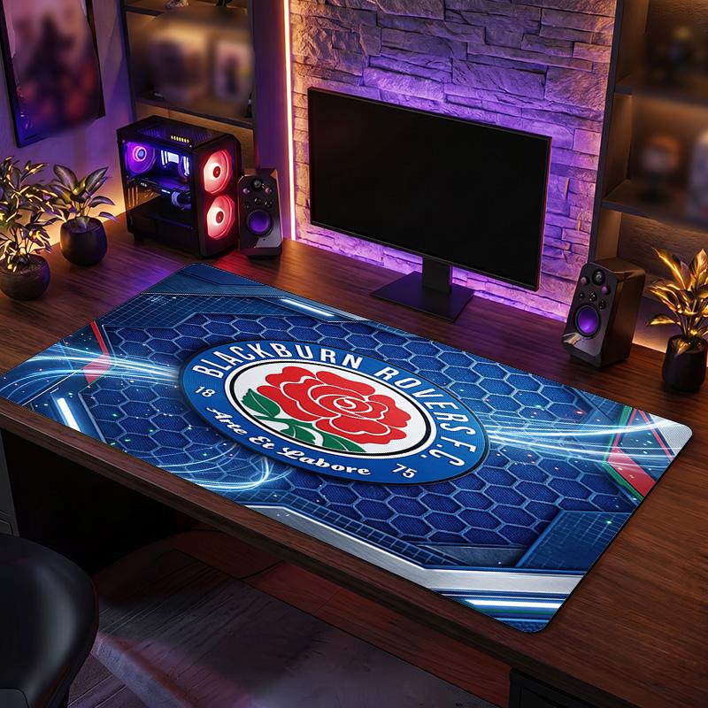 Tappetino per Mouse Grande Stampa Calcio Blackburn Rovers, Tappetino Esteso Antiscivolo per Scrivania da Gioco per Ufficio Casa