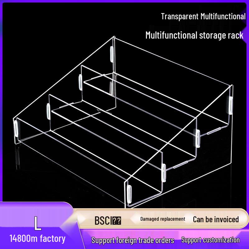 Three-Tier Acrylic Display Stand for Cakes & Ornaments Single Tier Small (Inner Size 20.5x8.5x7.7cm)
