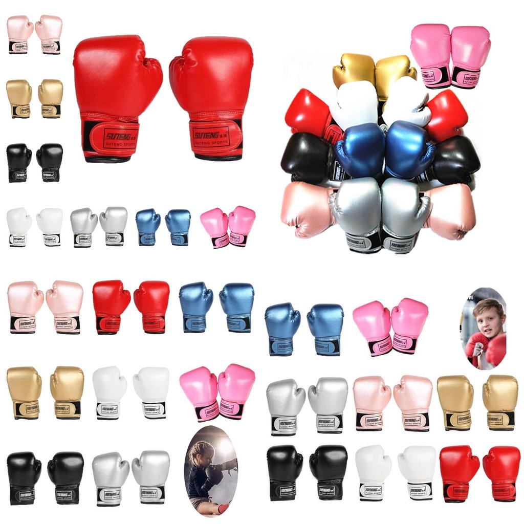 Stylish And Durable Sutent Glitter Children's Boxing Gloves Perfect For Martial Arts Defense Gold Silver)