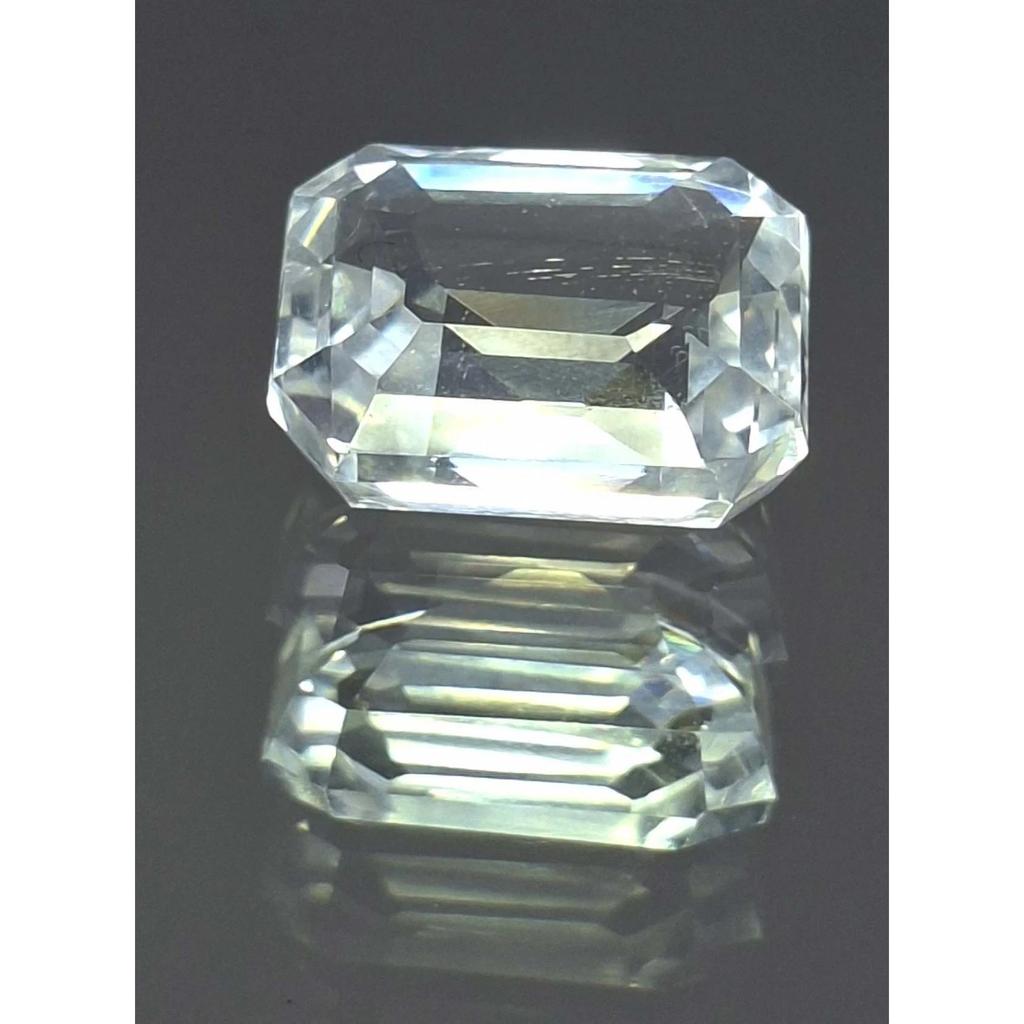 10-12 Ct Natural White Sapphire Emerald Cut Fabulous Certified Loose Gemstone