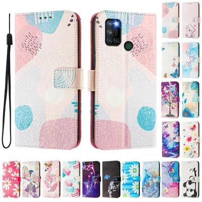 Husa Portofel Tip Carte din Piele Pictată de Lux, Model Puzzle Colorat, pentru Oppo A72/A52/A92 4G,A36 4G,Reno 8/9,Realme 8/9/10/11/12...