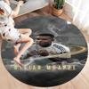 Kylian Mbappe Round Area Rug,Carpet Rug for Living Room Bedroom Sofa Playroom Decor,Non-slip Floor Mat