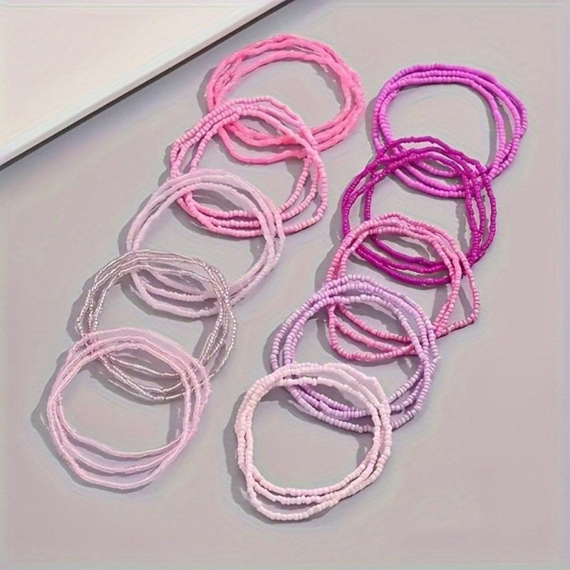 Elegant Glass Bead Bracelet Set 30pcs Colorful Bohemian Beads Anklets Bracelet Statement Bead Bracelet Set