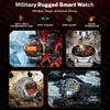 New Men Military Outdoor Sports Smart Watch 1000mAh Battery 5ATM Waterproof LED Flashlight Heart Rate Fitness Smartwatches