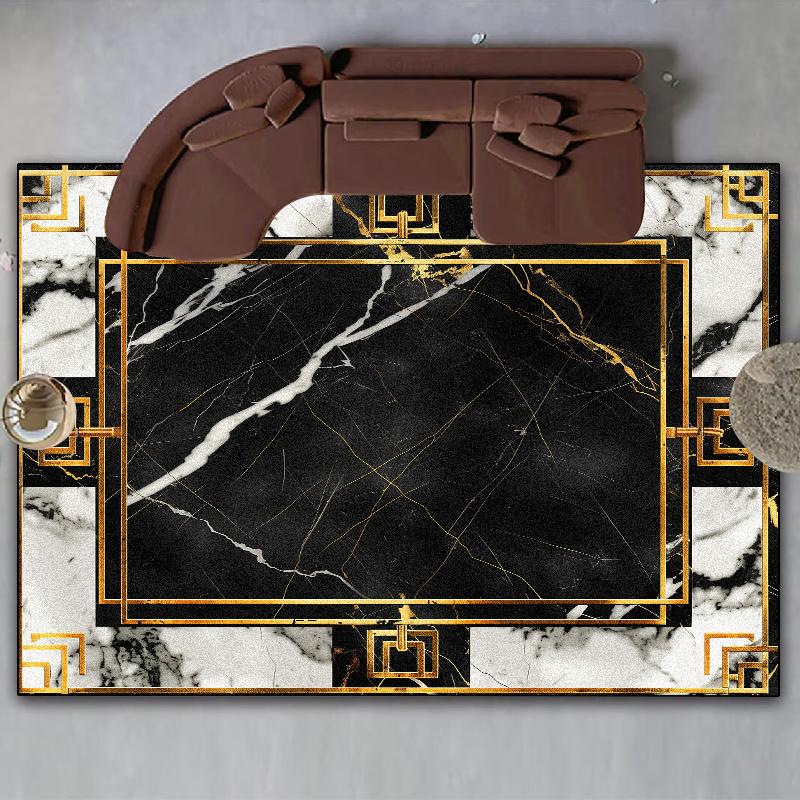 

Nordic Luxury Marble Black Carpet Living Room Decoration Home Kitchen Tables Plush Rugs 200x300 Bedroom Sofa Area Floor Mat Bath 60*90cm