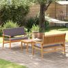 Garden Sofa Set 3 Pcs Brown 120 X 65.5 X 79 Cm Solid Acacia Wood