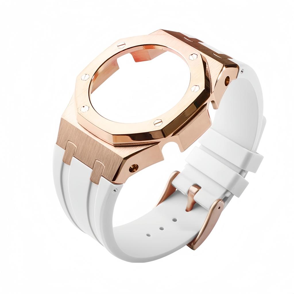 GMA-S2100 Mod-Kit für Casio G-SHOCK GMA S2100 Damen Edelstahl Metallgehäuse Gummi-Uhrenarmband Modifizierte Uhrenarmband-Zubehörteile