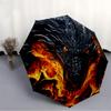 1pc Dragon Flames Fashionable Automatic Opening/Closing Folding Umbrella with 8 Bones, Windproof Portable, Daily Use192
