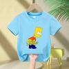 Simpsons Funny Printed TShirt Kids Fashion Trend Top Boys Girls All Seasons Cotton Crew Neck Short Sleeves