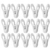 25 Pcs Plastic Towel Clips Bright Color Multi-purpose Windproof Clothespin Clothes Drying Hanger for Clothesline Utility (White)