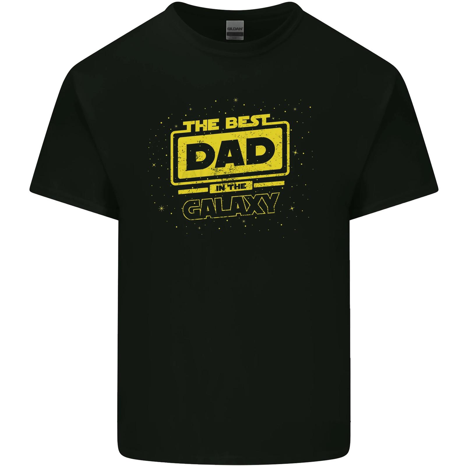 Fathers Day The Best Dad in the Galaxy Mens Cotton T-Shirt Tee Top 4XL