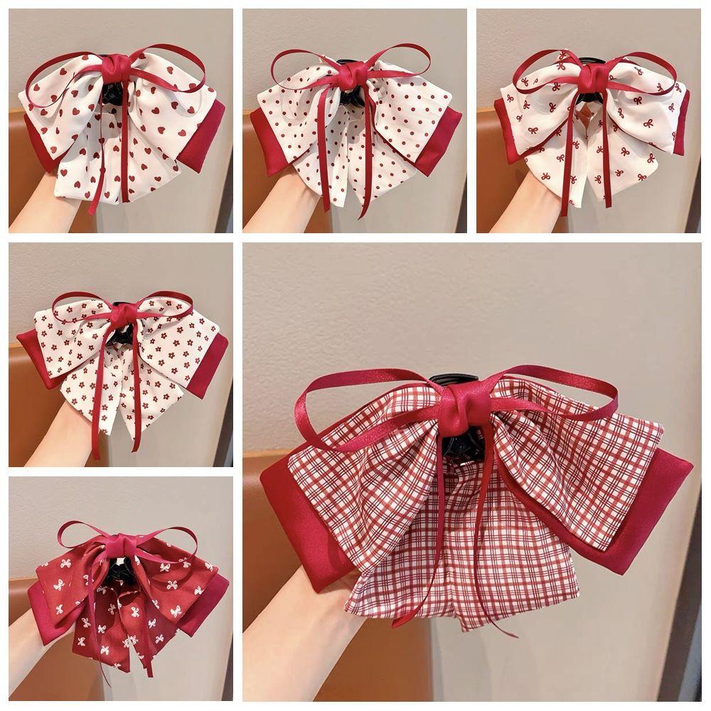 Bow Ponytail Buckle Clip Korean Style Princess Hair Claw Cute Sweet Bow Hair Clip  Girls
