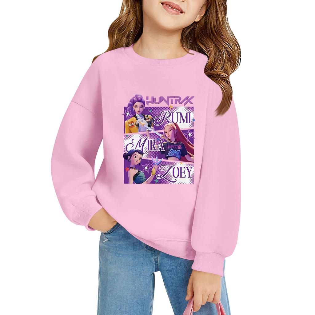 Kids' Long Sleeve Loose Pullover Letter Printed Round Neck Sweatshirt