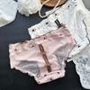 Ladies Summer Cute Sexy National Style Thread Pit Net Yarn Mid Waist Triangle Briefs