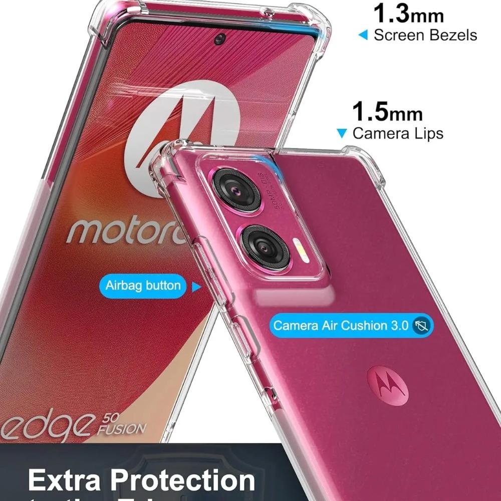 Für Moto Edge 50 Fusion 50ultra, magnetischer Ringhalter, weiche Airbag-Hülle für Motorola Moto Edge50 Fusion 50pro X50 Ultra, stoßfeste, klare Silikonhülle