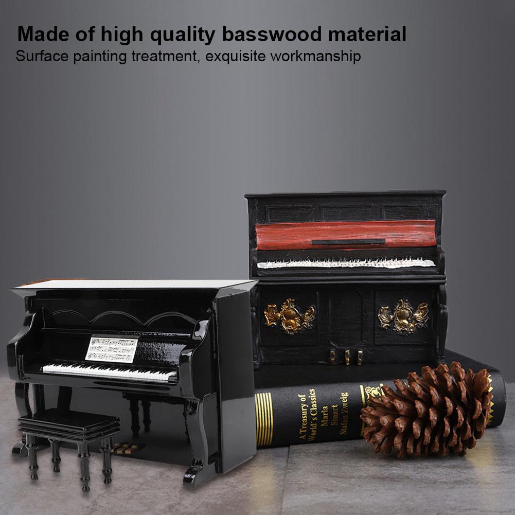 Miniature Wooden Piano Model Musical Instrument Model Musical Gifts Home Decor Ornaments