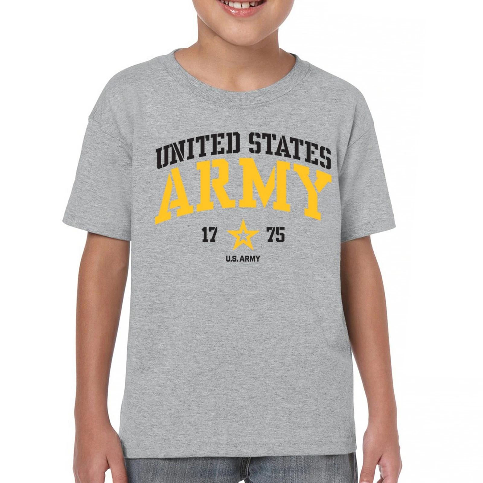 

United States Army Youth kids boys T-Shirt U.S. Military Veteran DD 214 Licensed Kids 100