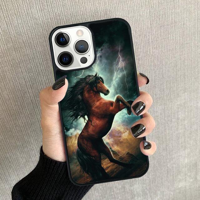 Horse Animal Phone Case For iPhone 17 Air 16 15 14 plus 12 13 Pro max Soft Bumper Shell Cover coque
