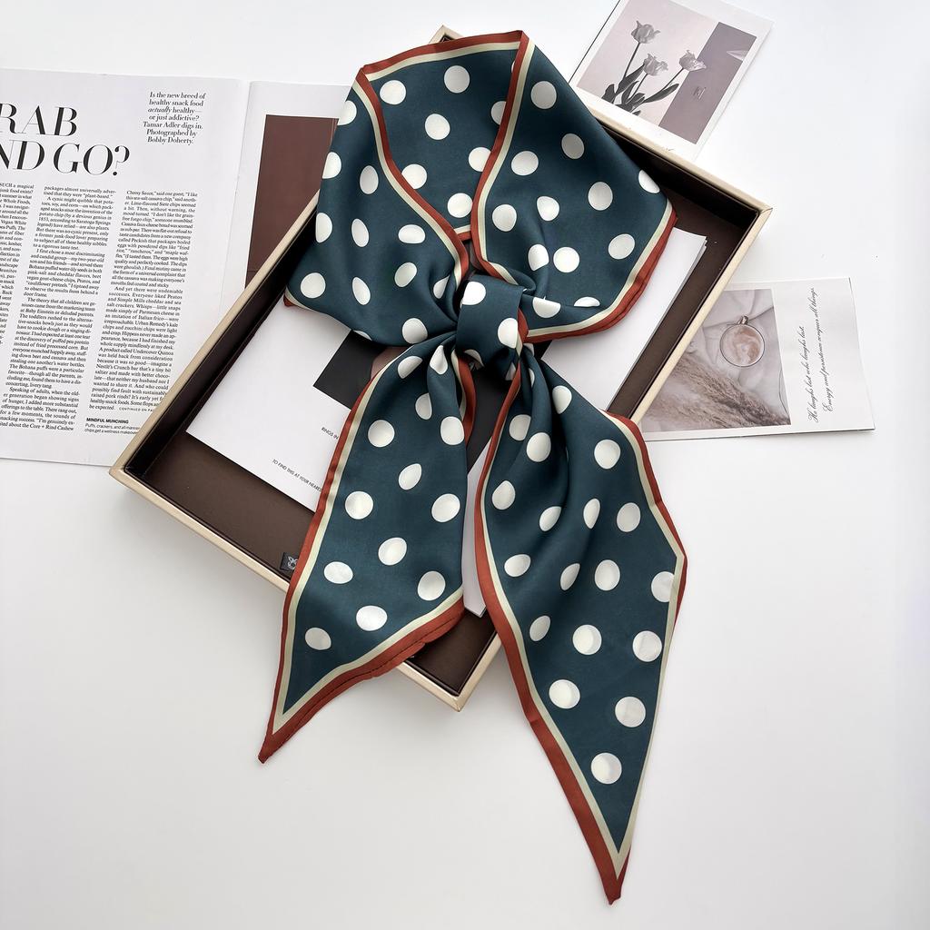 Luxury Print Scarf Skinny Ribbon Hairbands Women Neck Kerchief Foulard Hair Bands Scarves Bag Handle Ribbon 145*14Cm