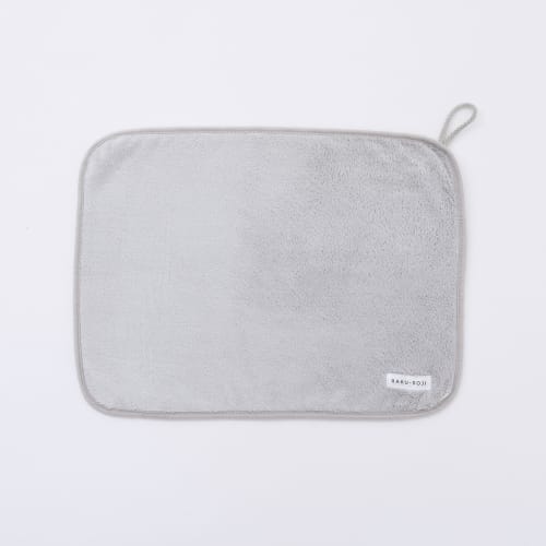 Towa Sangyo RAKUSOJI Kitchen Draining Mat, Absorbent, Extra Thick Microfiber, Approx. 30 x 40 cm, Can Also Be Used as a Dishcloth, Washable, Gray, 1 P