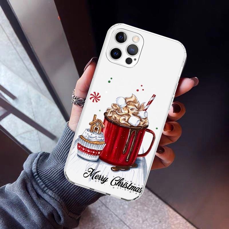 Winter Coffee Christmas Phone Case For iPhone 17 Air 16 15 Pro Max 14 Plus 13 Mini 12 11 Cover 7 8 SE Silicone Shell Print Funda