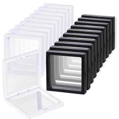 10pcs Transparent Floating Display Box, Plastic Film Jewelry Packaging Box, Jewelry, Necklace, Ring, and Collectible Storage Box