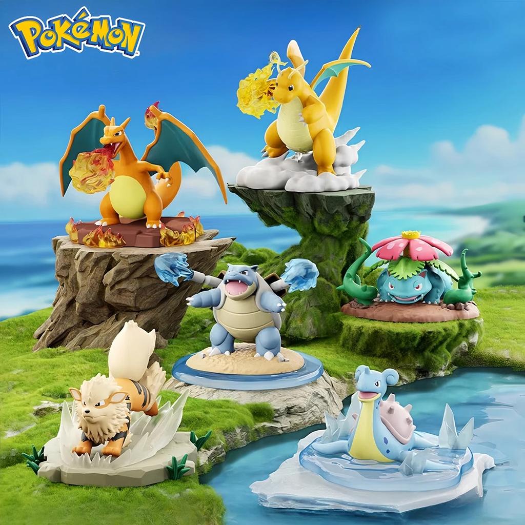 Genuine Anime Action Figures Pvc Charizard Blastoise Arcanine Lapras Venusaur Dragonite Display Christmas Easter Gift